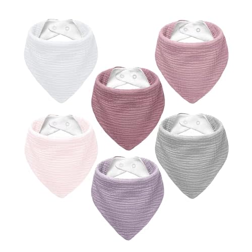 NISXABEBE Muslin Baby Bibs,Soft Triangular Baby Bandana Drool Bibs for Baby Boy Girl,Solid Colors Bib for Drooling Teething