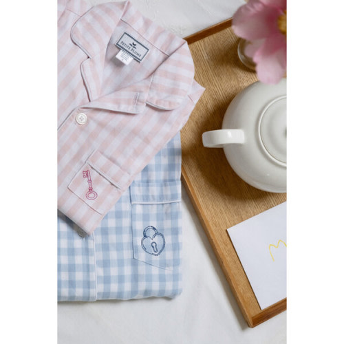 Petite Plume x Masionette Key To My Heart Embroidery Romper, Pink Gingham - Petite Plume | Maisonette