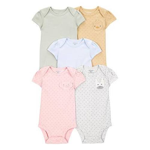 Baby Girl Carter's 5-pk. Animal Short Sleeve Bodysuit Set