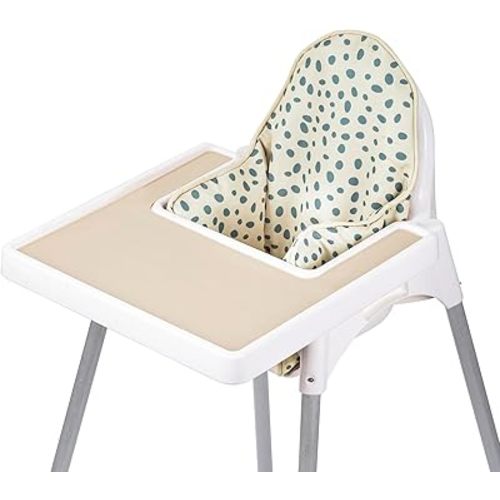 Inflatable Supporting Cushion for IKEA High Chair, Baby High Chair Cushion with Colorful Printing, Inflatable Cushion Included (Beige Dots)