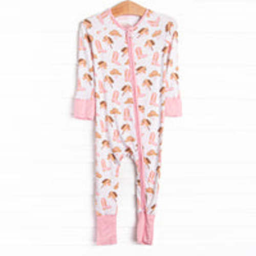 Rodeo Rider Bamboo Zippy Pajama, Pink – Stitchy Fish