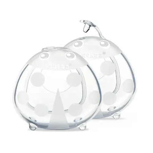 haakaa Ladybug Milk Collector 1.4oz/40ml 2pcs - Wearable Nursing Cups | Soft Breast Shells | Breastmilk Saver |Portable Letdown Catcher for Pumping On The Go Breastfeeding Moms, Protects Sore Nipples