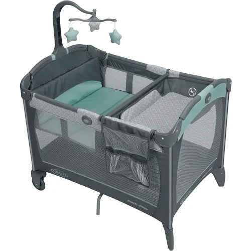 Graco Pack and Play Change 'n Carry Playard | Includes Portable Changing Pad, Manor, 40x28.5x29 Inch (Pack of 1)