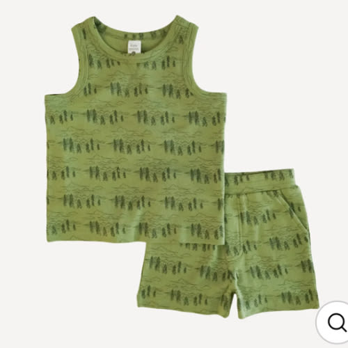 topstitch tank and relaxed short set | little mountain | organic cotton interlock