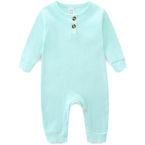 Unisex Newborn Baby Romper Ribbed Onesie Infant Long/Short Sleeve Jumpsuit