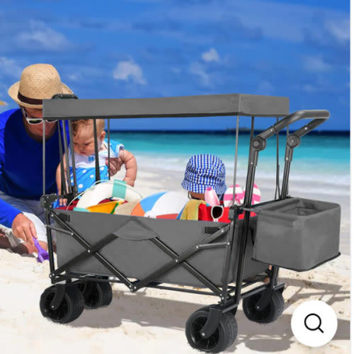 Folding Wagon All-Terrain Wheels Camping Cart with Canopy and Basket – Ohwill.com - Online Home Store for Furniture. Free Shipping on all items.