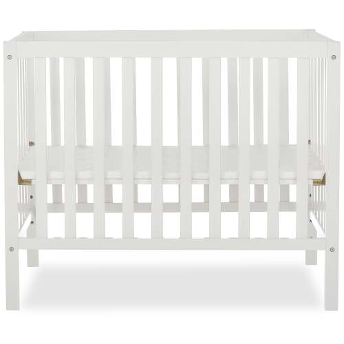 Dream On Me Edgewood Convertible Mini Crib & Mattress in White, JPMA Certified, NZ Pinewood