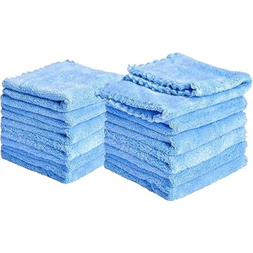 Kyapoo Baby Washcloths 12 Pack 12x12 Inches Microfiber Coral Fleece Extra Absorbent and Soft for Newborns, Infants and Toddlers-Navy Blue