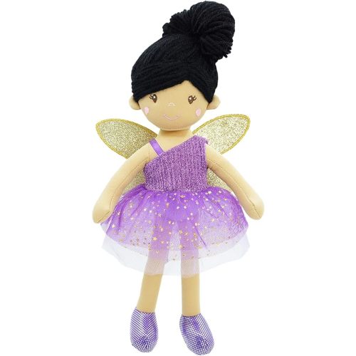 June Garden 12" Enchanted Garden Fairy Doll Violet - Plush Stuffed Soft Doll Girl Gift - Purple Outfit and Wings