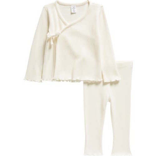 Waffle Knit Cotton Top & Pants Set, 3M