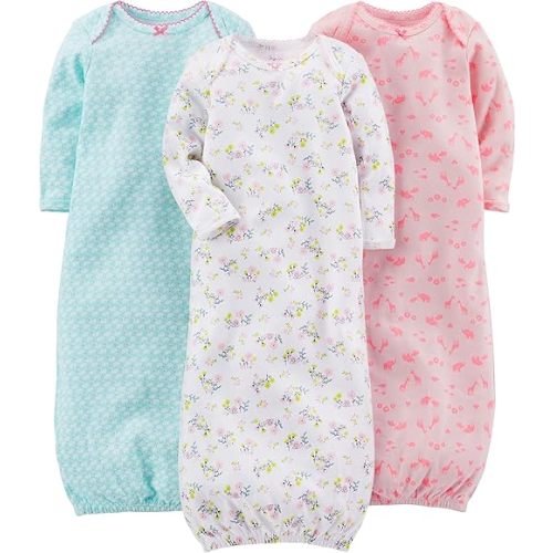 Simple Joys by Carter's Baby Girls' 3-Pack Cotton Sleeper Gown