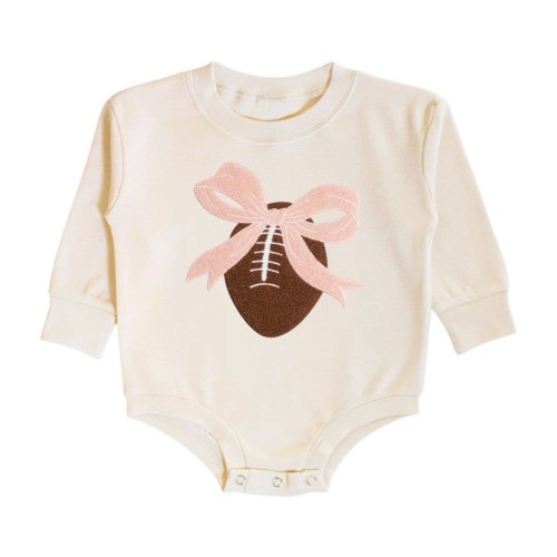Coquette Football Patch Long Sleeve Romper