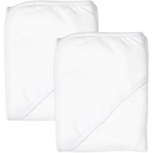 HonestBaby 2-Pack Organic Cotton Hooded Towels, Bright White, One Size