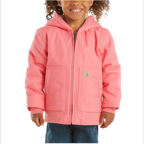 Girls' Zip Front Canvas Insulated Hooded Active Jac (Baby/Toddler) | Kids' Active Jacs | Carhartt