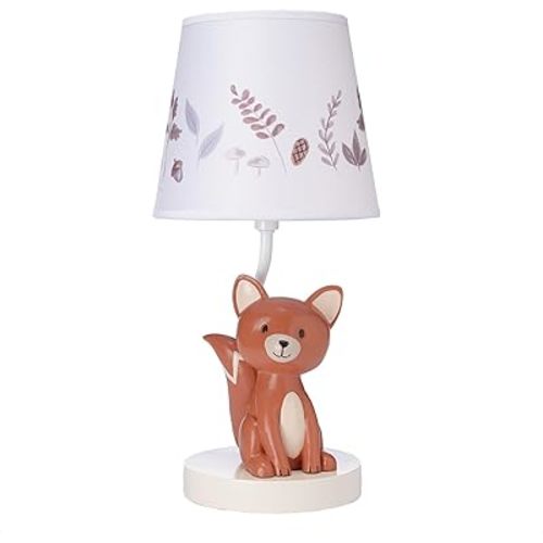 Lambs & Ivy Treetop Fox Custom Hand-Painted Nursery/Child Lamp with Shade & Bulb