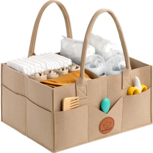 KeaBabies Original 2.0 Diaper Caddy, Taupe