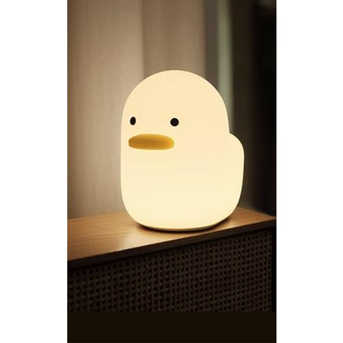 DesignNest Dull Duck Sleep Lamp, Nursery Squishy Night Lamp, Animal Shape Night Light, Bedside Table Lamp, Silicon Kids Lamp, Night lamp for Baby, Portable, Soft Warm Light, Home Decor Lamp, Gift