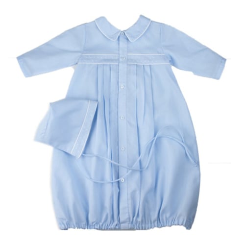 Boys Dot Embroidered Take Me Home Gown with Hat  I  Feltman Brothers