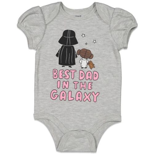 Star Wars Newborn Baby Girls Short Sleeve Baby Bodysuit Gray 6-9 Months