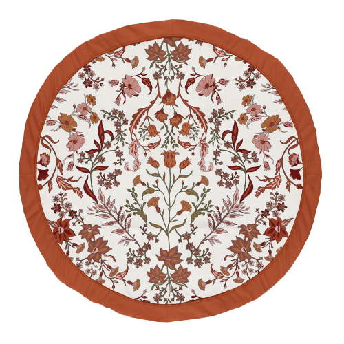 Sweet Jojo Designs Boho Floral Wildflower Orange and Ivory Baby Play Mat