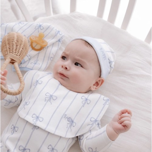 Newborn Hat - Ribbon/Blue
