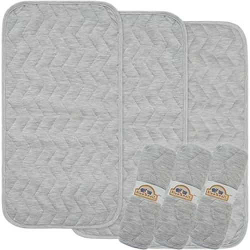 BlueSnail Waterproof and Portable Baby Changing pad Liners 3 Count (Light Gray)