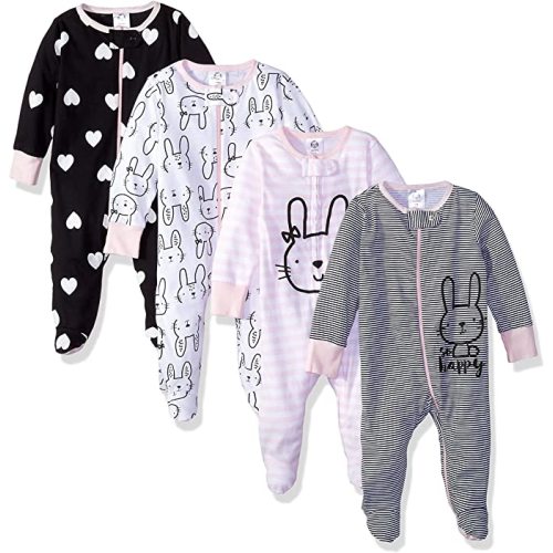 Amazon.com: Gerber Baby Girls' 4 Pack Sleep 'N Play Footie: Clothing, Shoes & Jewelry