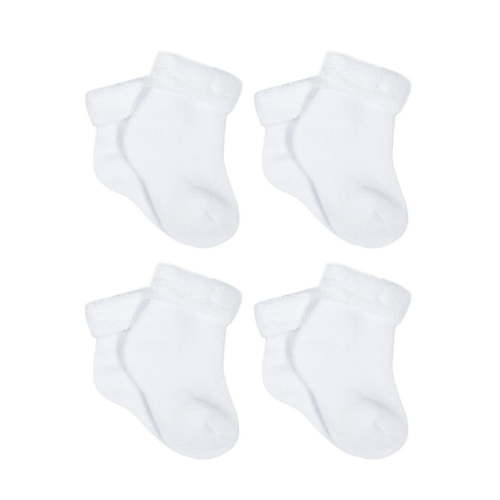 Gerber Baby Boy and Girl Unisex Terry Bootie Wiggle-Proof Socks, 4-Pack, Sizes Newborn - 0/6 Months