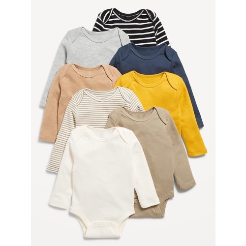 Unisex Long-Sleeve Bodysuit 8-Pack for Baby