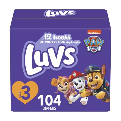 Luvs Size 3 Baby Diapers, Platinum Protection Bluey Diapers for Day & Night, Size 3, 104 Count (Packaging May Vary)