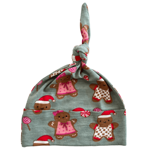 Knot Beanie, Gingerbread Friends Green