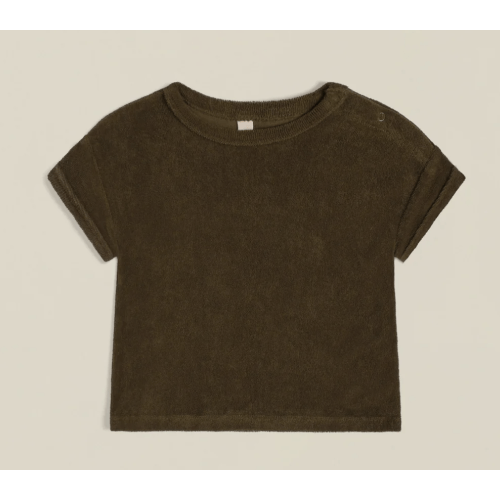 Olive Terry Boxy T-Shirt | Organic Zoo