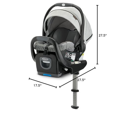 Graco Premier SnugRide SnugFit XT Infant Car Seat W/ Load Leg & Anti-Rebound Bar for Extra Safety, SnugLock Easy Install Rear Facing Baby Car Seat, Privacy Drape, Storage Pocket, Midtown