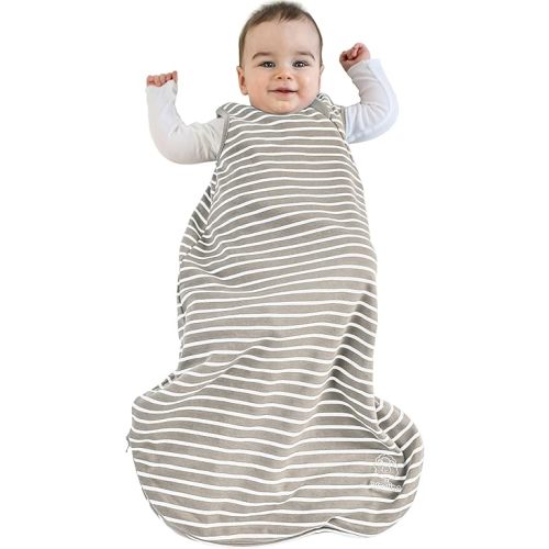 Woolino Merino Wool and Organic Cotton Baby Sleep Bag - 4 Season Classic Sleep Sack for Baby - Two-Way Zipper Sleeping Bag for Baby and Toddler - 6-18 Months - Earth