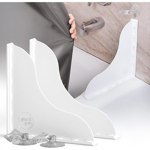 Removable Bathtub Splash Guard for Tub Kids, Shower Guards to Keep Water in Shower, Splash Guard for Bathtub, Water Guards for Corners, Soft, Safe, Easy to Install