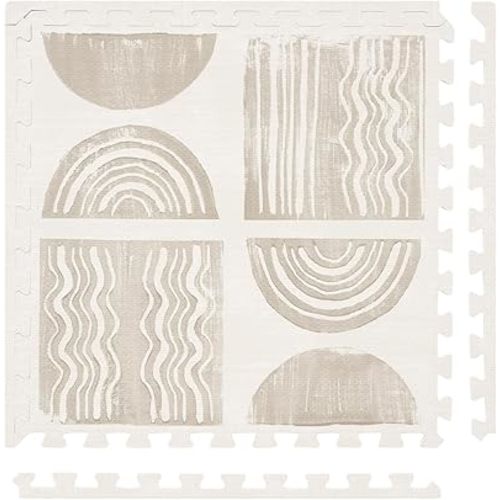 Baby Play Mat – 4x8 Pebble Ada – Set of 8 Tiles – Cushioned EVA Foam Play Mat for Floor, Soft Interlocking Baby Crawling Mats for Hard Floors