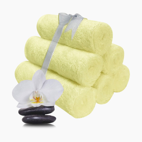 KeaBabies Deluxe Baby Bamboo Washcloths (6 Pack) - Sunshine, 6