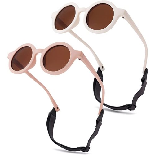 Amazon.com: Hycredi Bendable Round Baby Polarized Sunglasses Flexible with Strap for Newborn Infant Toddlers  Age 0-24 Months-Pink+ White : Clothing, Shoes & Jewelry