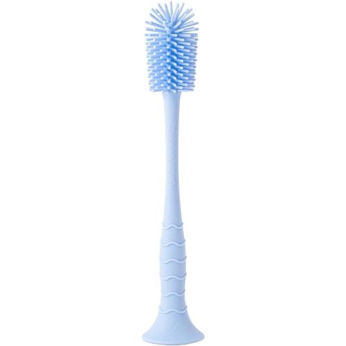 Nontoxic Silicone Bottle Brush - Premium Medical Grade - BPA & PFAS Free - Suction Cup Base - Easy to Clean and Dishwasher Safe - Tallest Design for Any Bottle - (10.25 in) - Blue