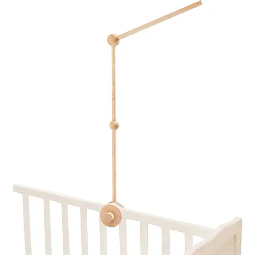 Wooden Crib Mobile Arm - Safe and Rotating Baby Mobile Hanger, 33 Inch Mobile Holder for Crib - Perfect Baby Crib Mobile Arm, Easy-Install Mobile Hanger for Crib - UP to 0.8 Inch Width Crib Rail