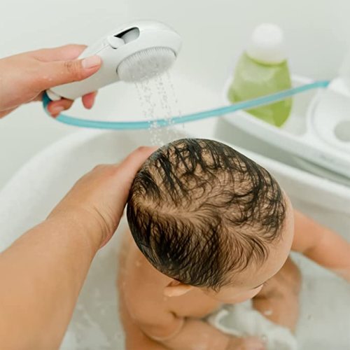 The First Years Rain Shower Baby Bathtub — Baby Spa for Newborn to Toddler — Includes Convertible Bathtub and Sling with Soothing Spray — Baby Bath Essentials - Shower + Tub