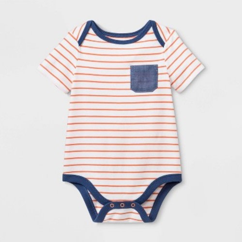 Baby Boys' Henley Short Sleeve Pocket Bodysuit - Cat & Jack™ Blue, Size: 0-3M