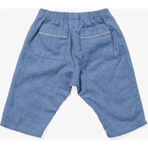 Bowie Baby Drawstring Pant, Blue Flannel - Oso & Me | Maisonette