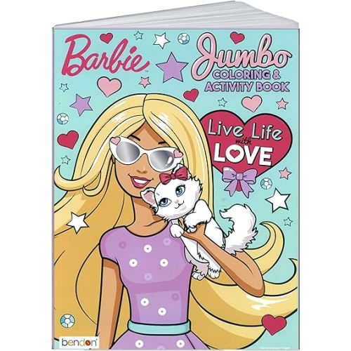 Lazy Days Barbie Live Life with Love Coloring and Activity Book - 96 Pages
