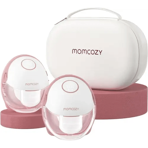 Momcozy Breast Pump Hands Free Mobile Style | M6, Wearable Breastfeeding Pump Ideal Rhythm for More Milk, DoubleFit Flange More Fit & Discreet with 3 Modes & 9 Levels, 24mm - 2 Pack Cozy Red