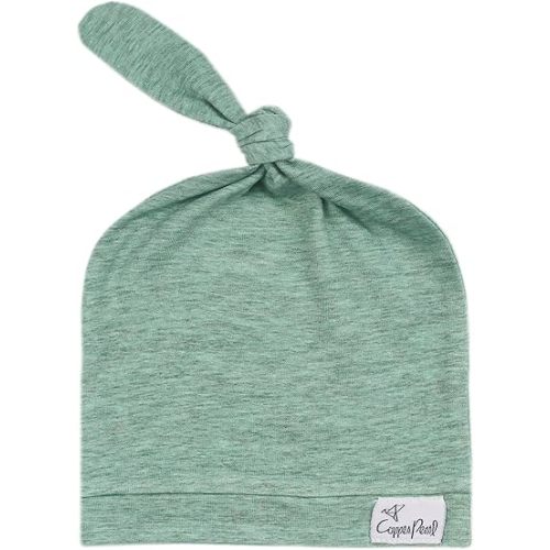 Copper Pearl Baby Beanie Hat Top Knot Stretchy Soft Emerson