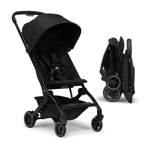 Joolz AER+ Lightweight & Compact Travel Stroller - Portable One-Hand Fold Design - Ergonomic Seat for Infant & Toddler (up to 50 lb) - XXL Sun Hood - Stroller for Airplane -Travel Pouch - Space Black