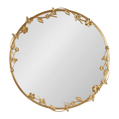 House of Hampton® Rosella Round Ornate Metal Wall Mirror | Wayfair