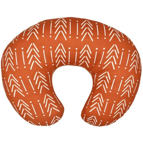 Baby Nursing Pillow Cover, Breastfeeding Pillow Cover Boys Girls, Nursing Pillow Case for Newborn, Soft Fabric Fits Snug On Infant, Washable and Breathable, Vintage Orange