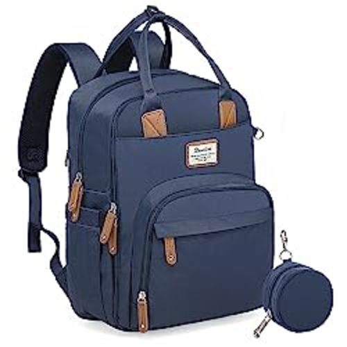 RUVALINO Diaper Bag Backpack, Multifunction Travel Back Pack Maternity Baby Changing Bags, Diaper Changing Totes, Waterproof and Stylish, Navy Blue